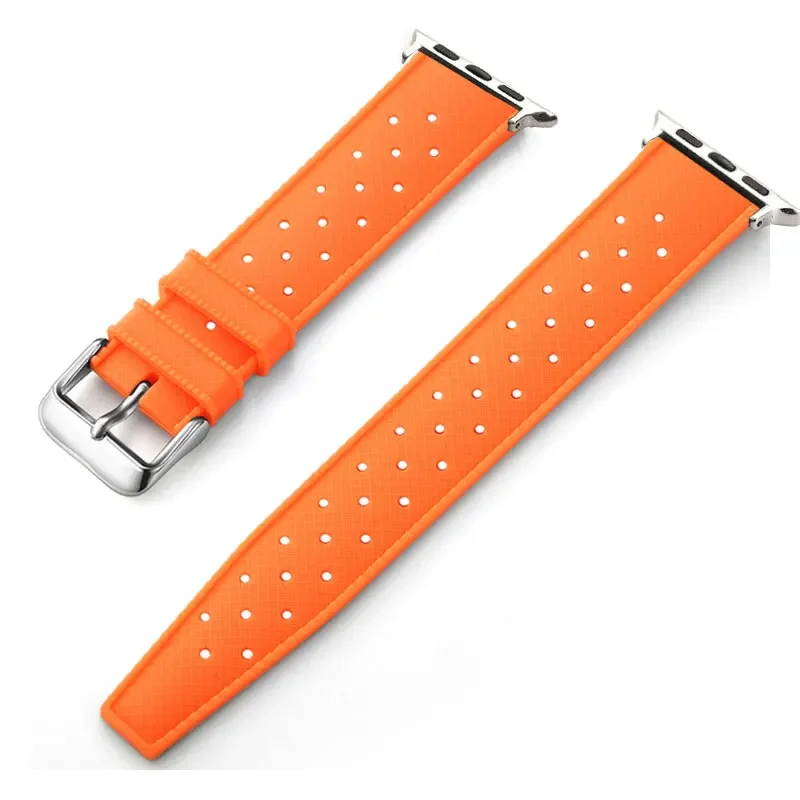 Tropical Rubber Strap For Apple Watch Band 44mm 45mm 49mm 42mm 38 40 41mm Smartwatch Sport Bracelet iWatch 8 7 6 5 4 3 SE Ultra