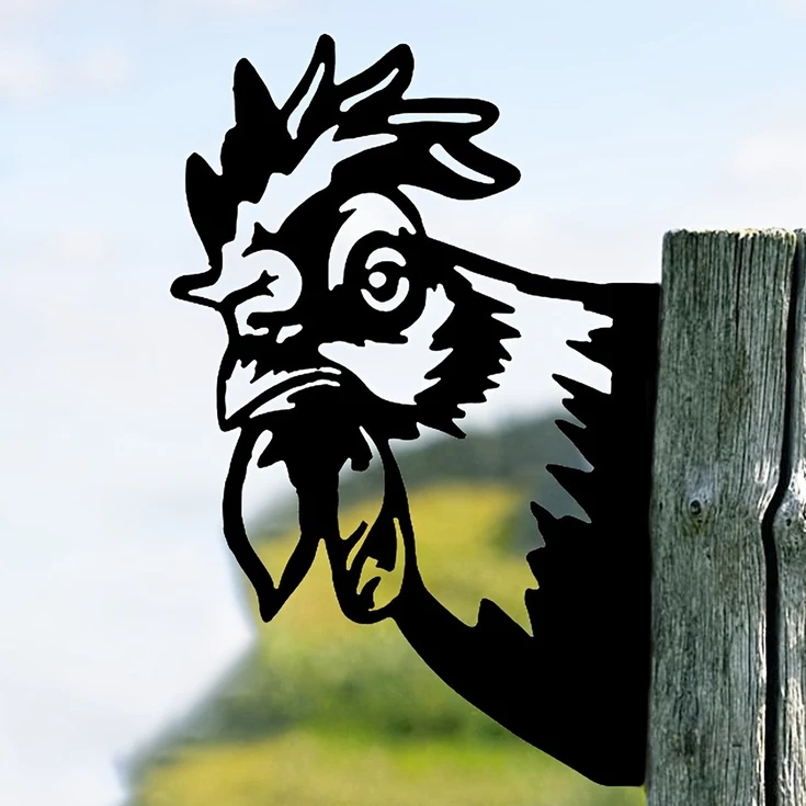 Crafts Add a Touch of Farmhouse Charm to Your Garden with this Rooster Head Silhouette Decoration for Garden Party Décor