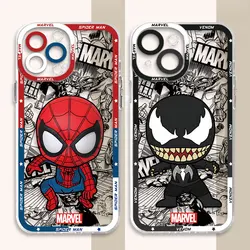 Marvel Spider Man Venom Phone Case for Apple iPhone 13 Pro Max 7 6s SE X XS 15 Plus 8 12 Mini XR 14 Pro 11 Silicone Cover Clear