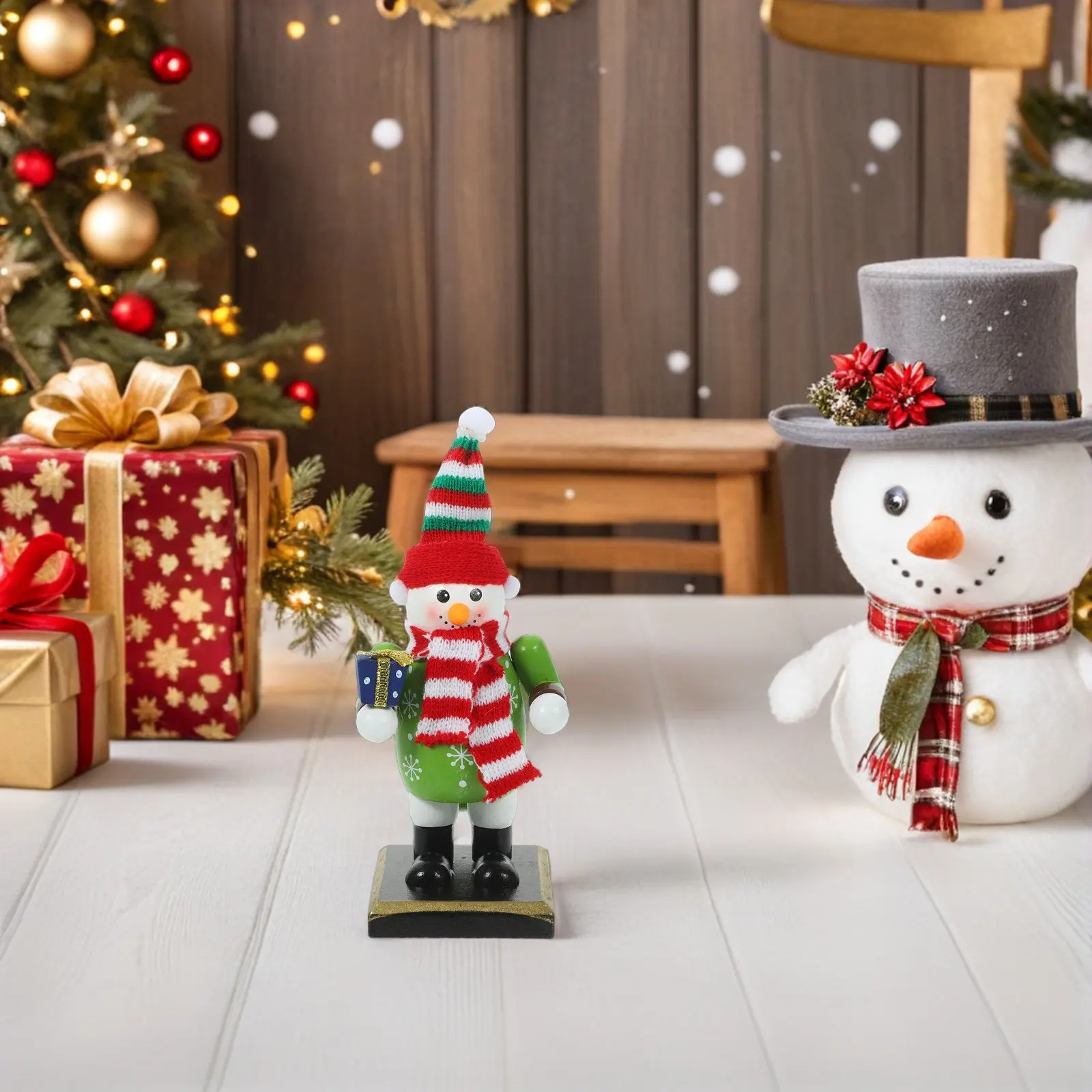 

2Pcs Christmas Nutcracker Soldiers Hand Painted Tabletop Decorations Small Traditional Nutcracker King Figure Xmas Mantel Decor