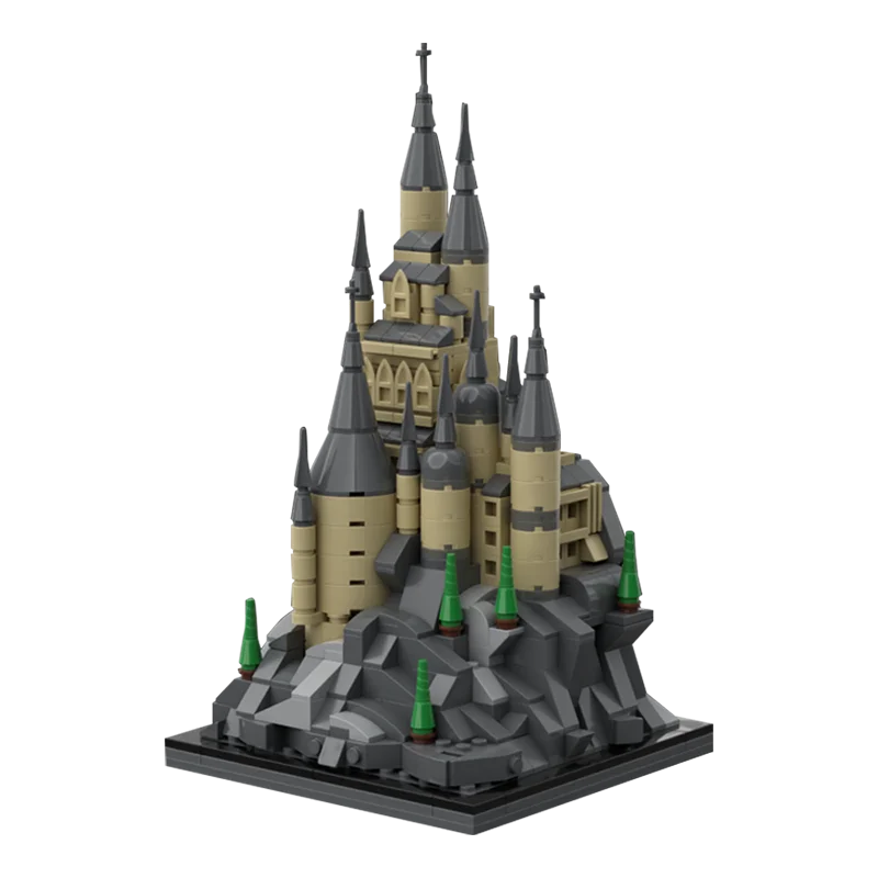 MOC Magic Castle Model Building Blocks Microscale Hogwarts Magic Castle School Yard Assembled Bricks Toys Children's Gifts