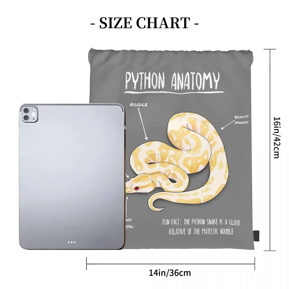 Albino Python Anatomy Backpacks Portable Drawstring Bags Drawstring Bundle Pocket Sports Bag Book Bags For Man Woman Students