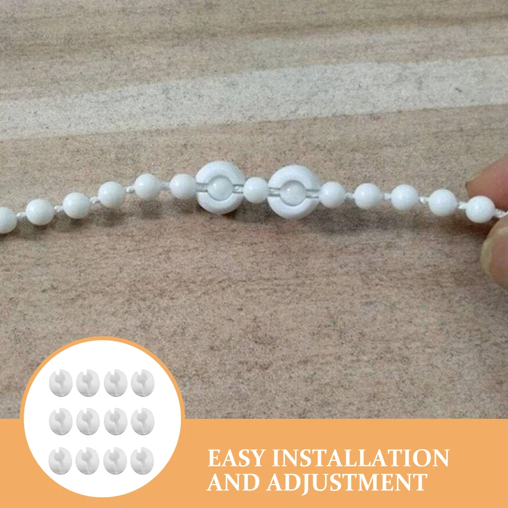 

12Pcs Window Chain Stopper Clear Bead Chain Crimp Stop Roller Shade Bead Connector Blind Cord Stopper Replacement Accessories