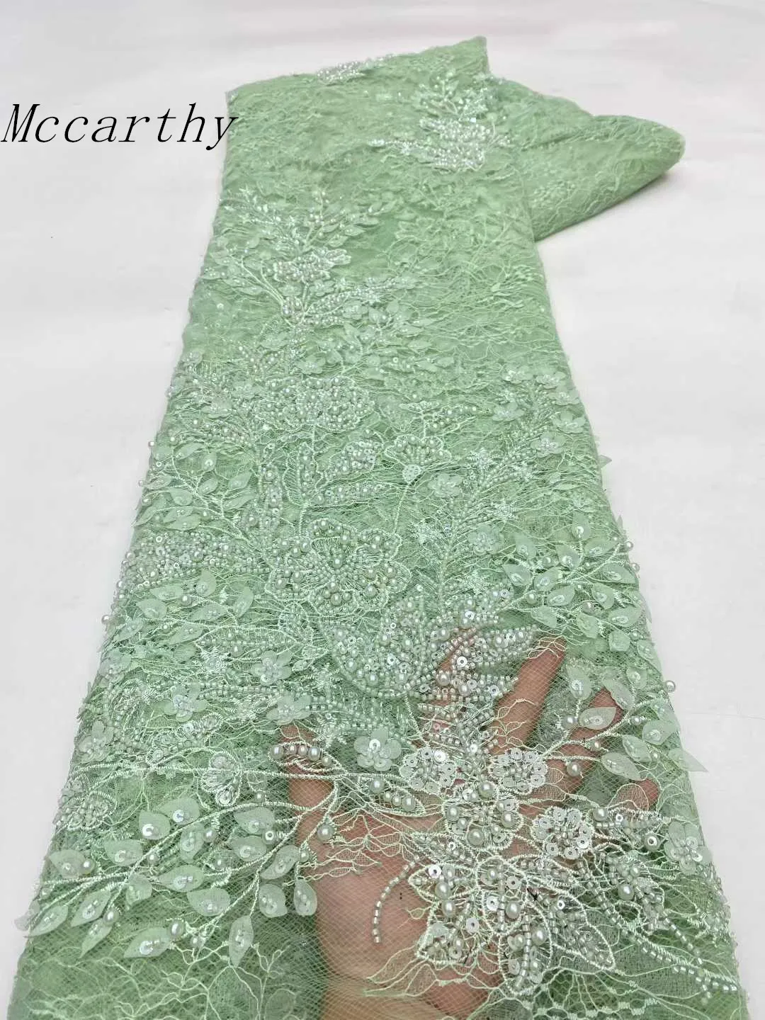 

Новый дизайн, модный африканский нигерийский художественный узор, ручная вышивка, блестки, Лидер продаж, французские бусины, тюлевое кружево для праздничного платья