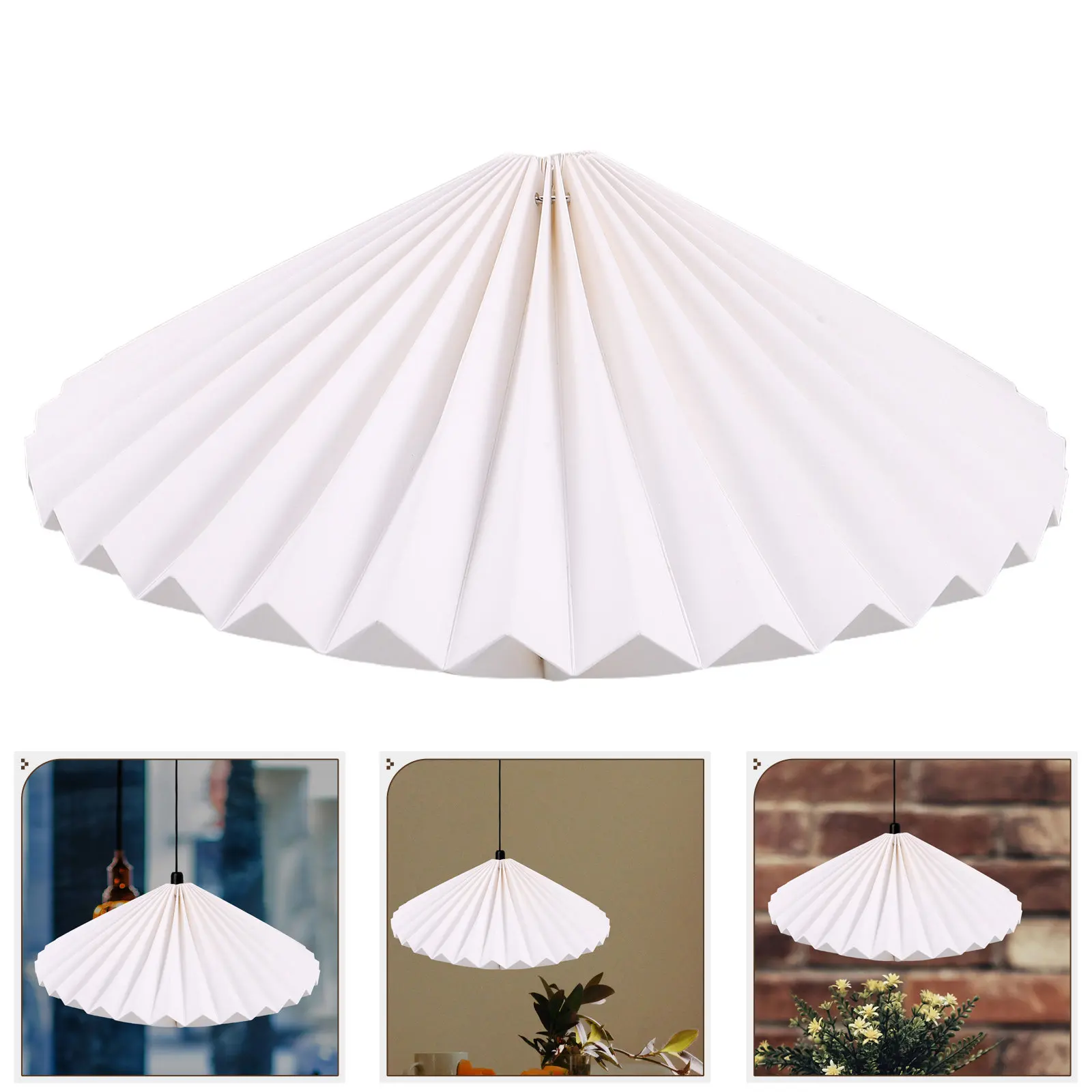 Origami Pendant Light Shade Foldable Geometric Paper Lampshade Nordic Style Hanging Ceiling Lamp Shade Bedroom Living Room