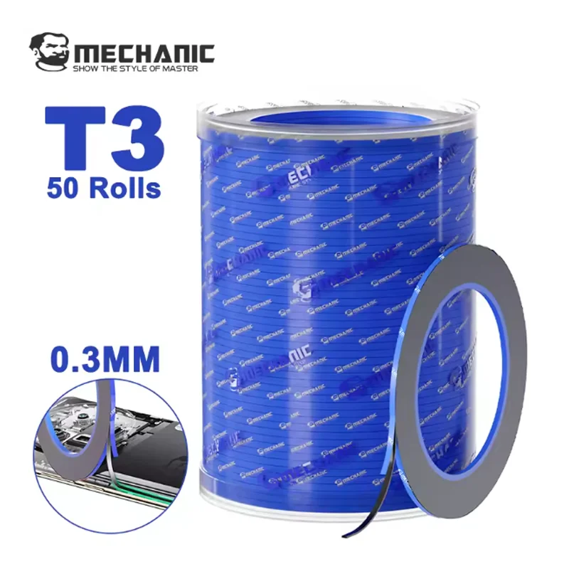 MECHANIC T3 Tape 0.3MM High Adhesive Frame Sticker for Mobile Phone LCD Screen Curved Edge Waterproof Shockproof Reapair Tools