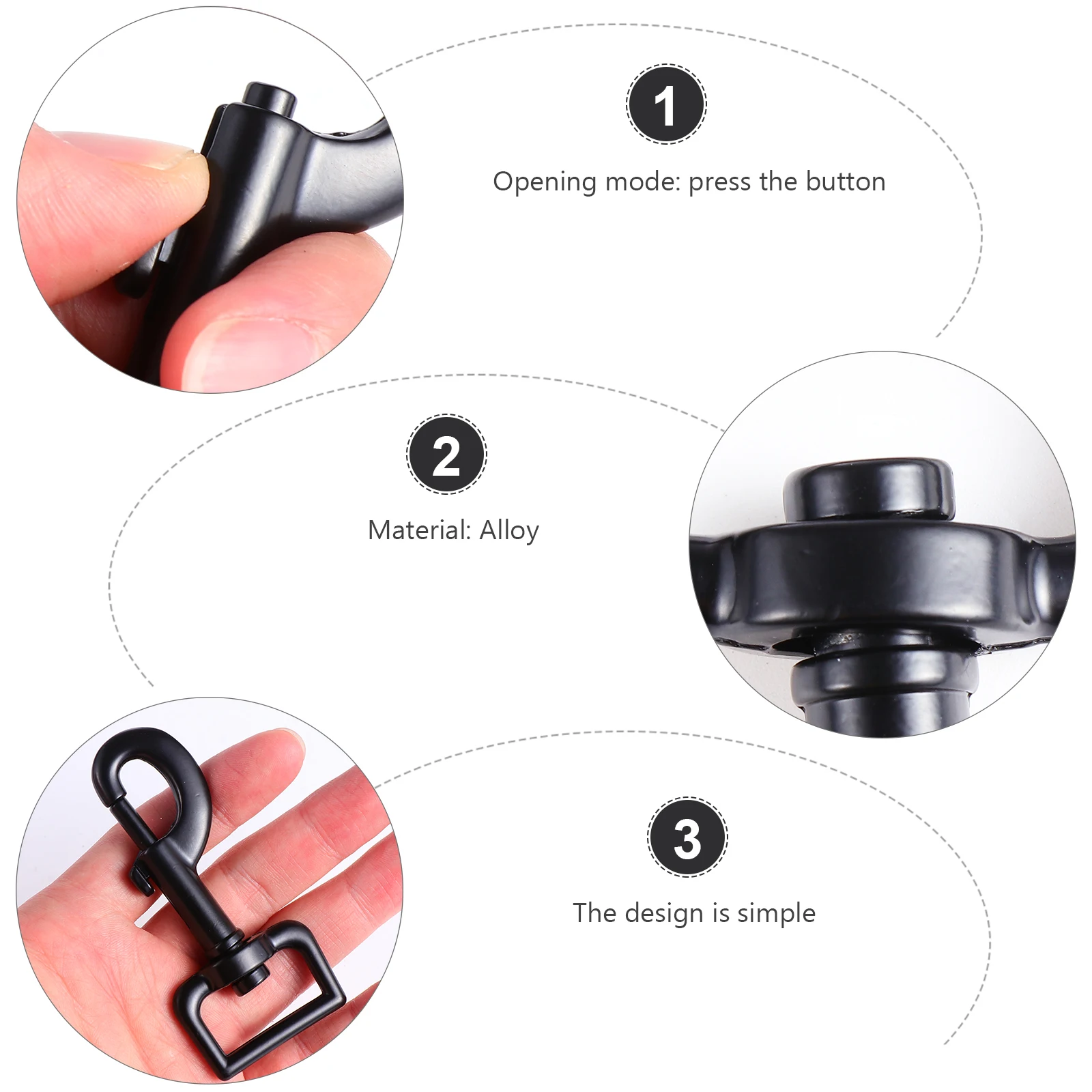 

4Pcs Sturdy Swivel Snap Clasp Luggage Accessories Buckle Dog Collar Leash Buckle Easy Install Decorative Snap Hook