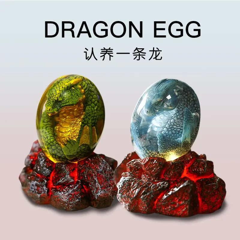 

Glow In The Dark Lava Dragon Egg Resin Ornament Luminous Dinosaur Egg Figurine Home Desk Decor Birthday Gift for Kids Collectors