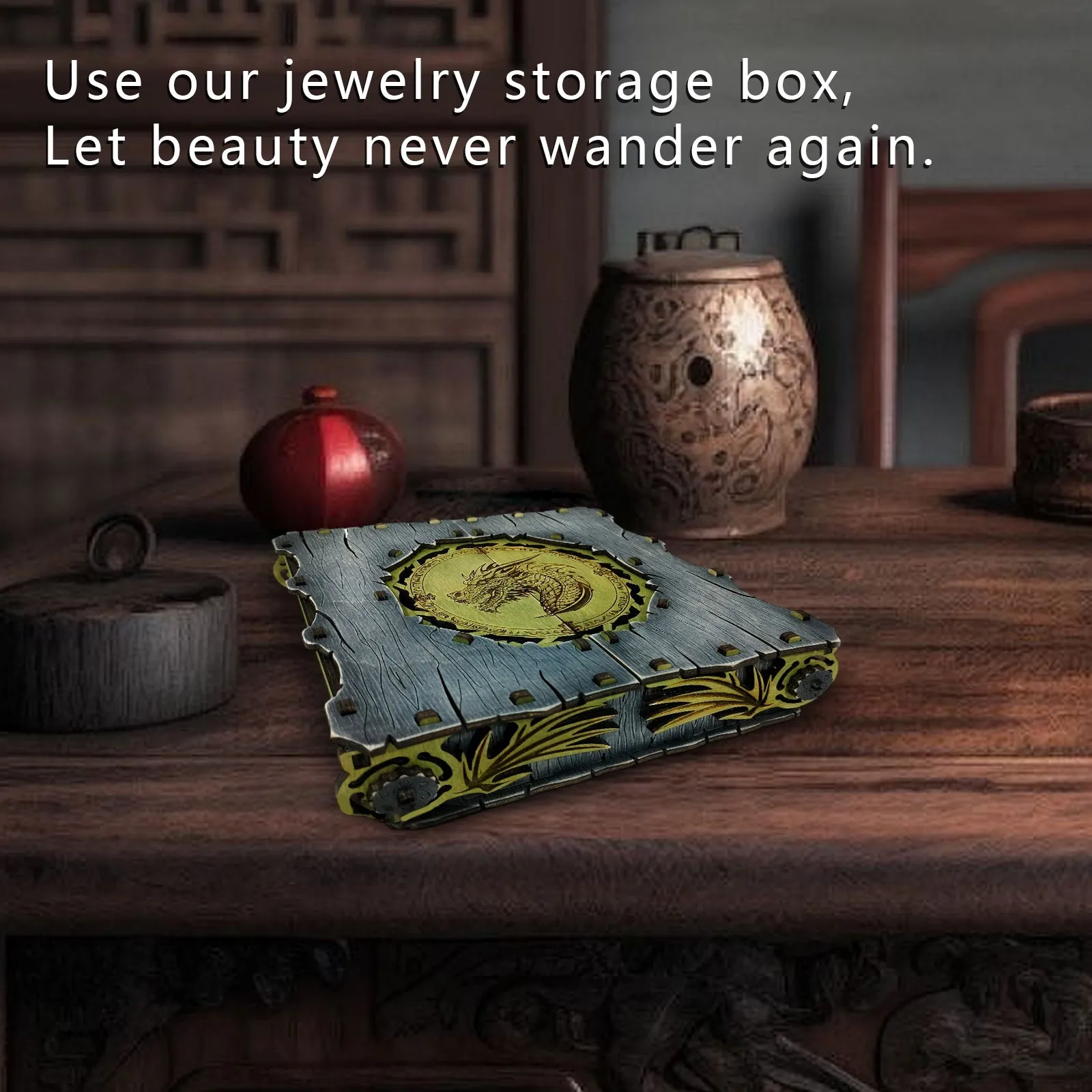 

Exquisite Dragon Storage Box With Intricate Dragon Pattern Perfect For Home Decor And Gifts Premium Wooden Crafts For Collectors