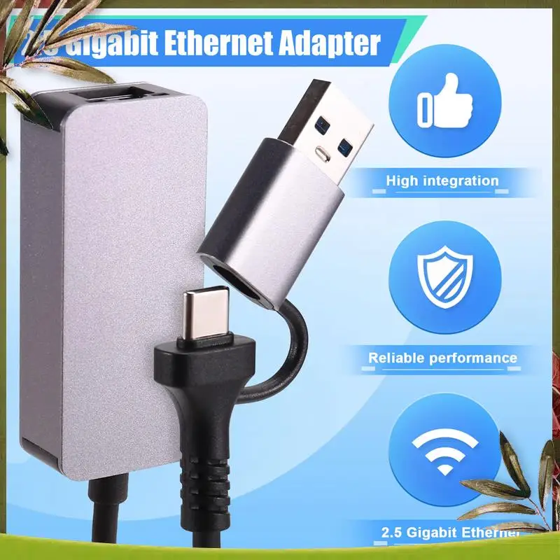 جديد-2.5 جيجابت إيثرنت محول Type-C USB 3.0 إلى RJ45 LAN 2500Mbps عالية السرعة 2.5G بطاقة الشبكة لأجهزة الكمبيوتر المحمول NAS