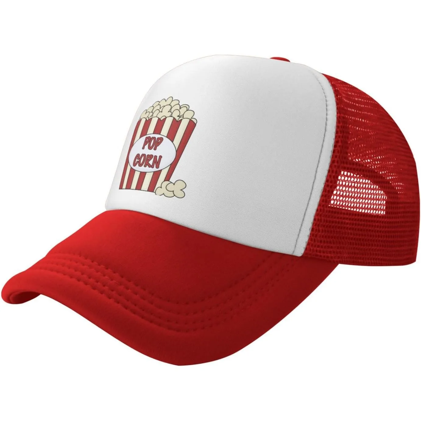Popcorn Clipart Trucker Hat Vintage Style Mesh Baseball Snapback Cap for Adults Casual Outdoor