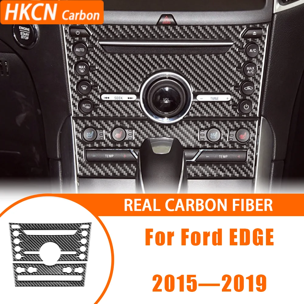 

Подходит для Ford EDGE 2015 — 2019 автомобильные аксессуары из углеродного волокна, декоративная крышка панели управления центральной консоли, наклейка