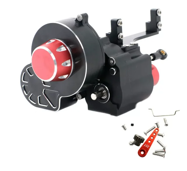 Aluminum Alloy 2-Speed Gearbox for Axial SCX10 SCX10-II SCX10-III RC Car - Sealed Metal Transmission Case with Reverse Function