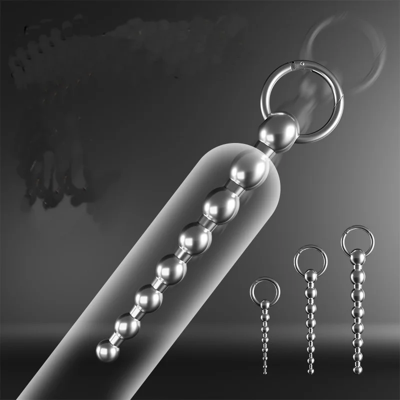 

3 Size Male Stainless Steel Beaded Urethral Sound Catheter Penis Plug Dilator Horse Eye Stimulation Adult Sex Toys for Men Gay