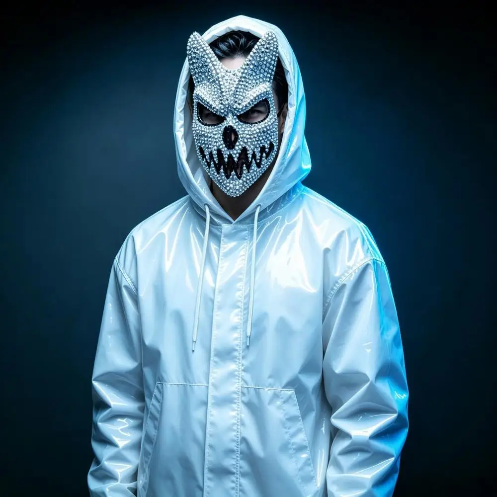 Sparkling Rhinestone Slaughter To Prevail Alex Terrible Mask Masquerade Cosplay Halloween Party Costume Stage DJ Singer Mask
