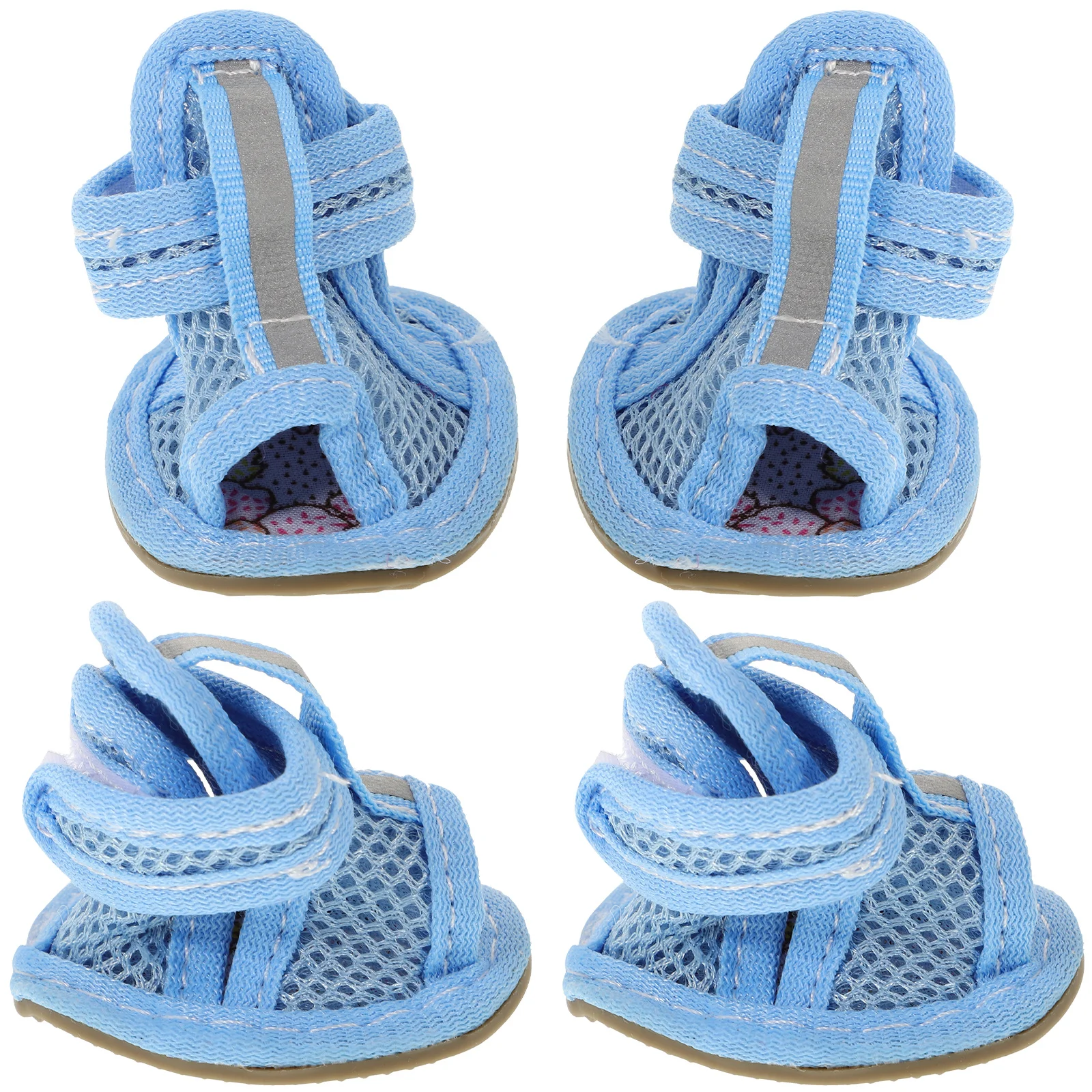 

4Pcs Dog Sandal Summer Style Breathable Mesh Pet Shoes Non-Slip Comfortable Fit for Puppies and Dogs Outdoor Walking Blue Size 3