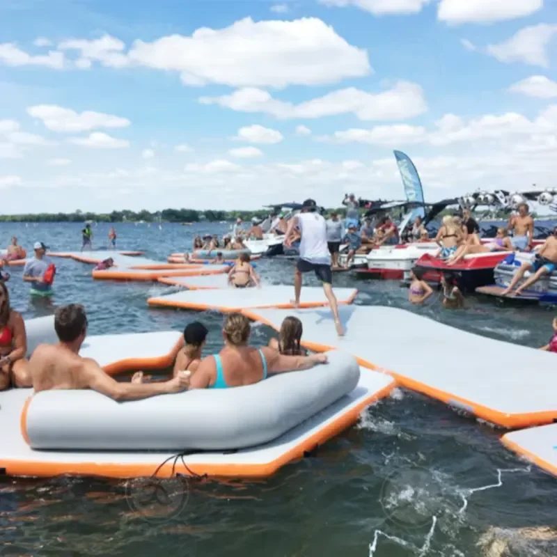 Commercial Customized Inflatable Bana Floating Pad Lake Float Lounger Dock Platform for Water Parties