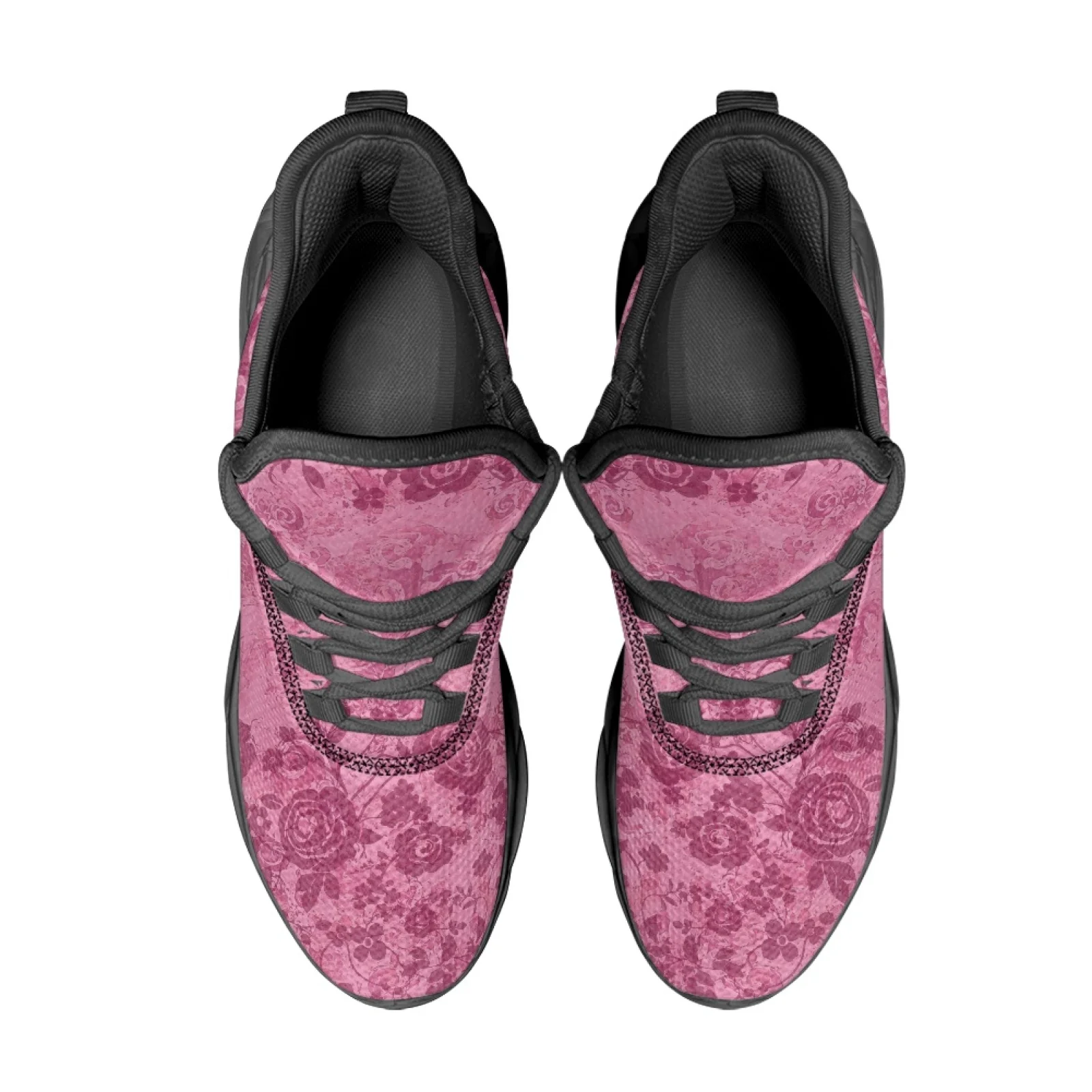 PENSTROLL Pink Rose Floral Lightweight Men's Running Shoes Mens Running Shoes for Boys Comfortable Athletic Shoes