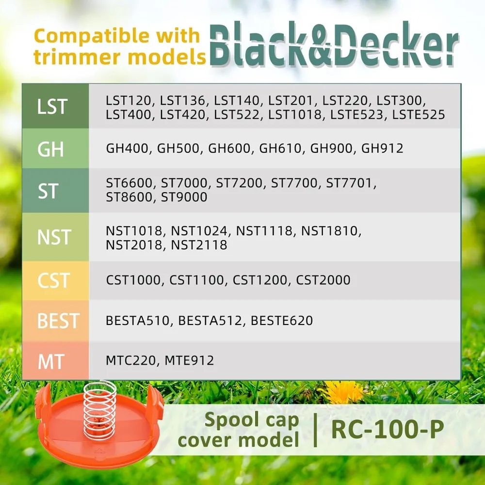 خط بكرة بديل لآلة تشذيب الأعشاب من بلاك اند ديكر - 10 عبوات، 0.065 بوصة، 30 قدمًا للتغذية التلقائية #5