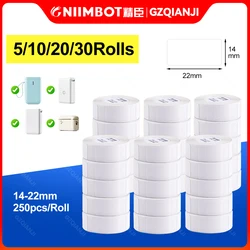 5 10 20 30 Roll Niimbot D11 D101 D110 Thermal Sticker Paper Roll White color for Bulk orders Lable Printer Use