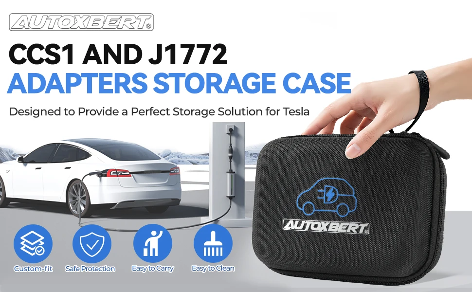 Für Tesla Ladeadapter CCS1 J1772 zu NACS: EVA Hartschalen-Schutzhülle, Wasserdichte Reisebox, Tragetasche – Detail 3