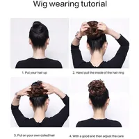 Single Pack Hair Clip for Bun - Synthetic Fiber Wig, Messy Curly Hair Scrunchie, Elegant Floral Bun,Women'S Hair Accessory 6