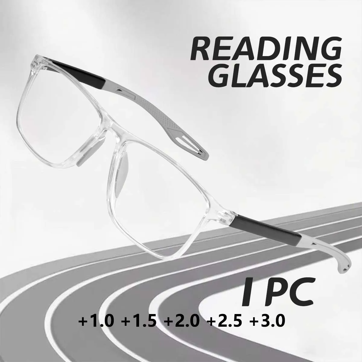 1/2PCS Lesebrille Anti Blau Licht Ältere Brillen + 100 + 150 + 200 + 250 + 300 männer Frauen Große Rahmen Brillen