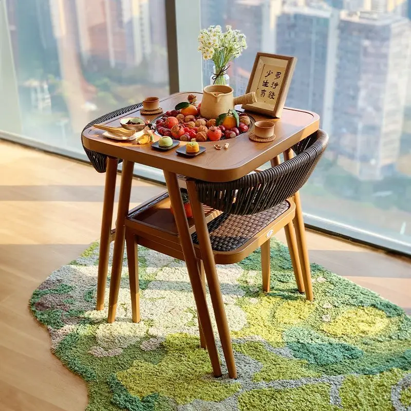 one table and two chairs, household barbecue, small apartment Chinese three-piece set