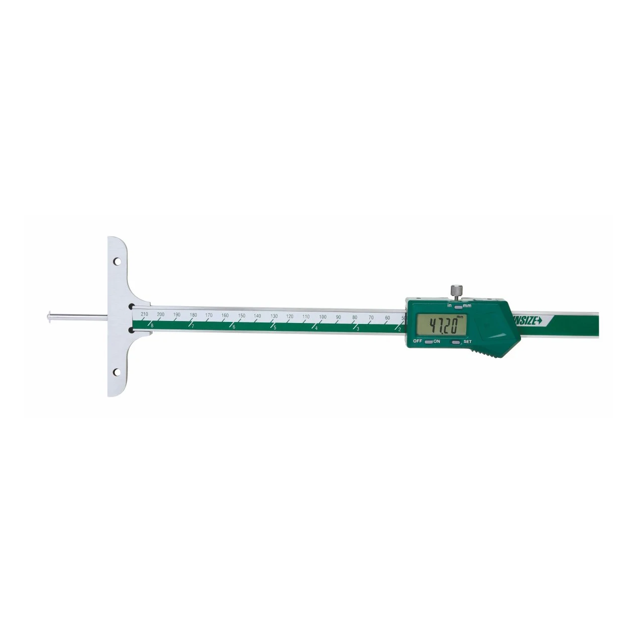 2025 INSIZE 1148-200 measuring range 0-200mm Electronic Depth Gage with Round Depth Bar, 0-200mm/0-8