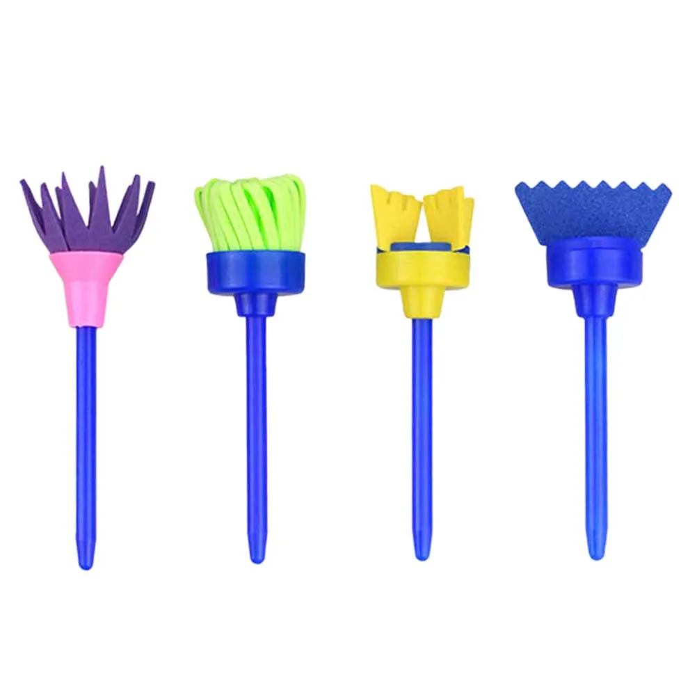 4 Buah Kuas Spons Lukis Kuas Spons Rol Rol Anak untuk Bahan Anak