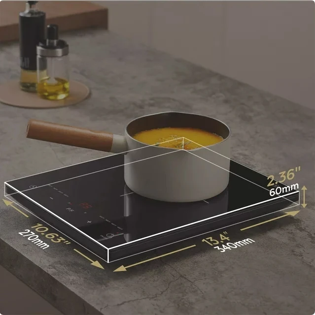 CIARRA CAH1TI 1800W Portable Induction Cooktop, Ultra Slim Single Electric Countertop Burner with Sensor Touch and Digital Timer