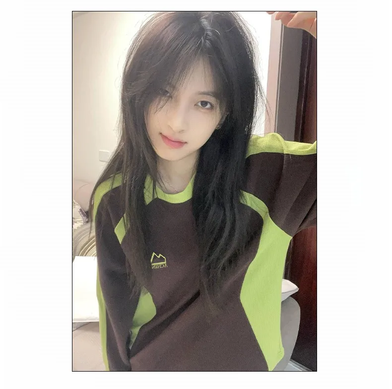 Waffle Knit Sweatshirt No Hat Womens Y2K Clothes 2000S Winter Warm Lined High Street Heavyweight Knitting Stitched Beautiful Ins