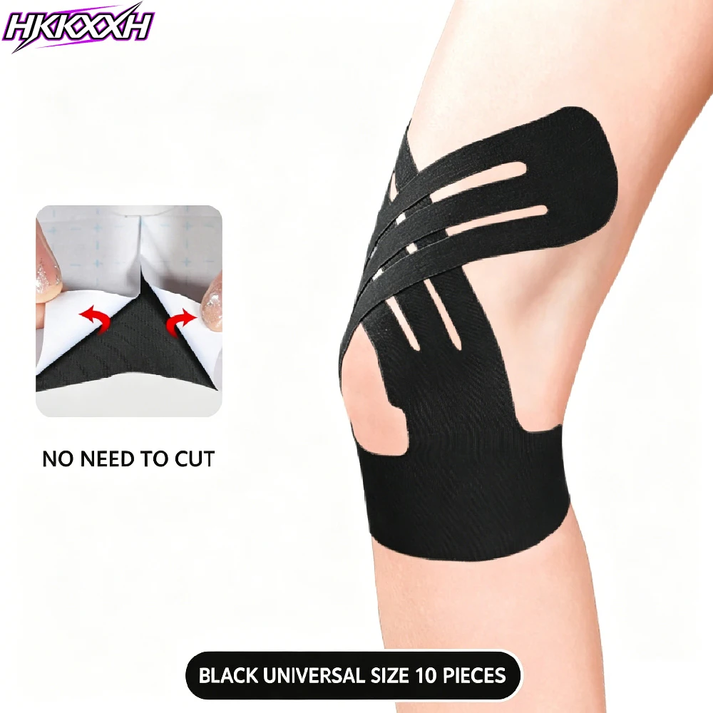 10PCS Breathable Kinesiology Tape, Elastic Physio Muscle Support Bandage for Muscle Strain, Sports Stabilizer for Knee Patella