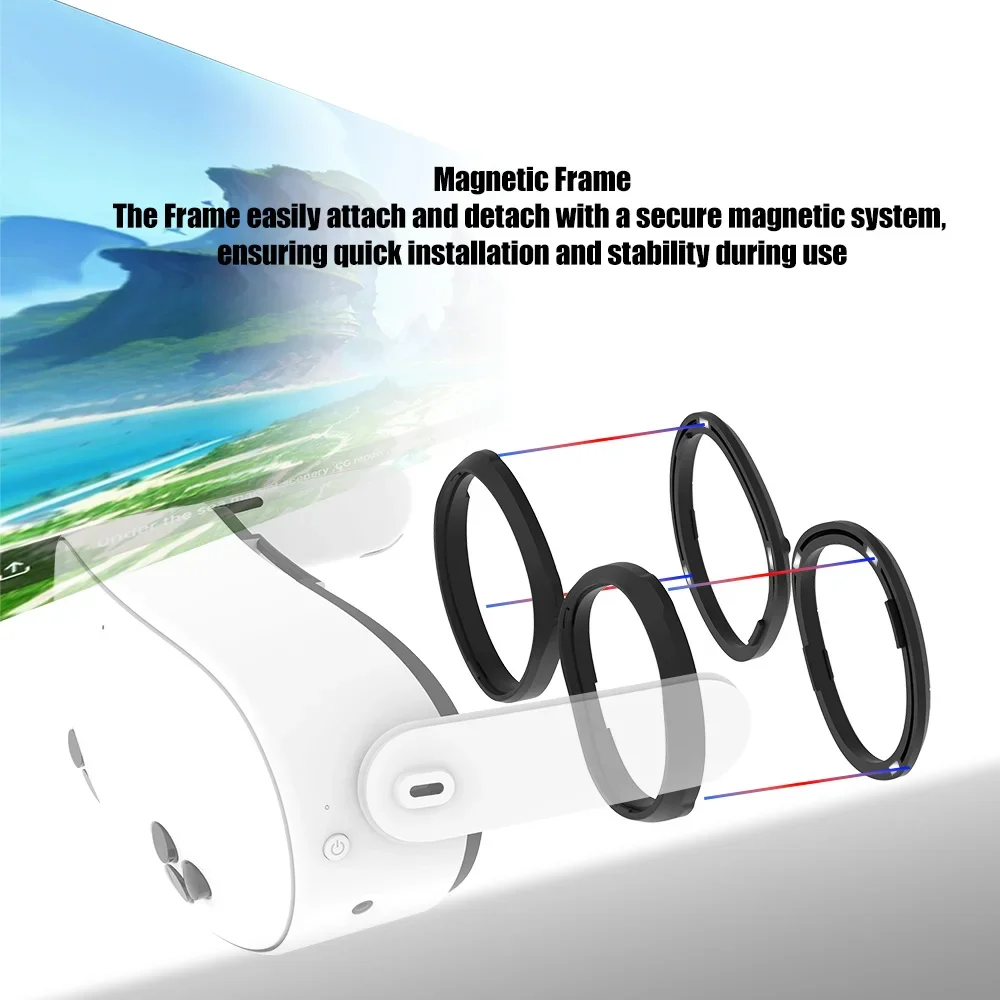 Custom magnetic Optical Lens for Quest 2/Quest 3S Myopia Magnet Frame Design for Meta Quest 3S Lens cover VR Gaming Accessories