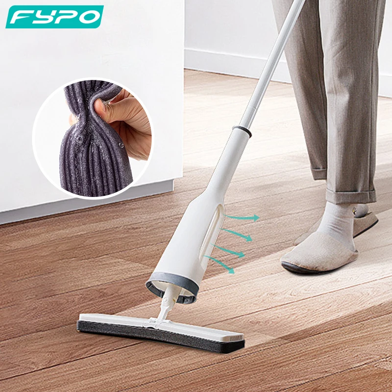 360 Degree Squeeze Mop Self-Wringing Sponge Mop with Replacement Mop Heads Rotating Magic Mop Home Kitchen Floor Cleaning Tools