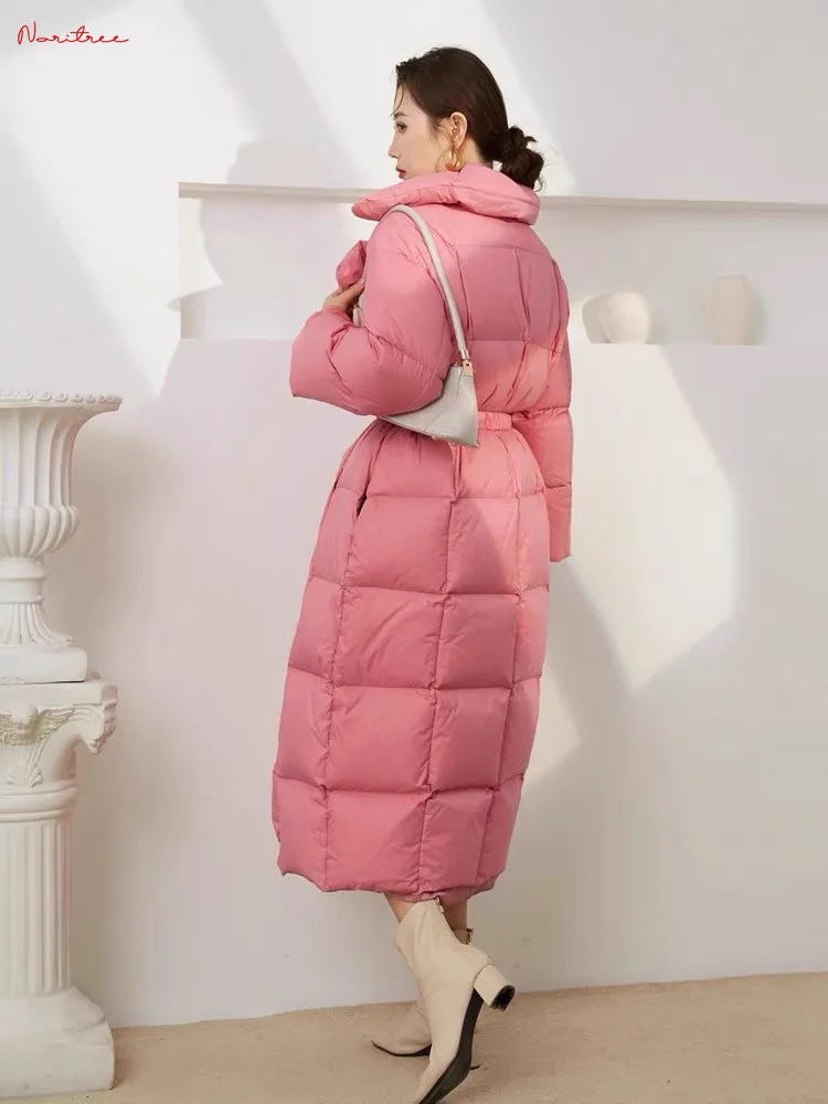 Fit -20℃ Cold Winter Coats Super Thicker 90% White Goose Down пуховая куртка Coats Female Warm Longer Pink Down Parkas wy1839