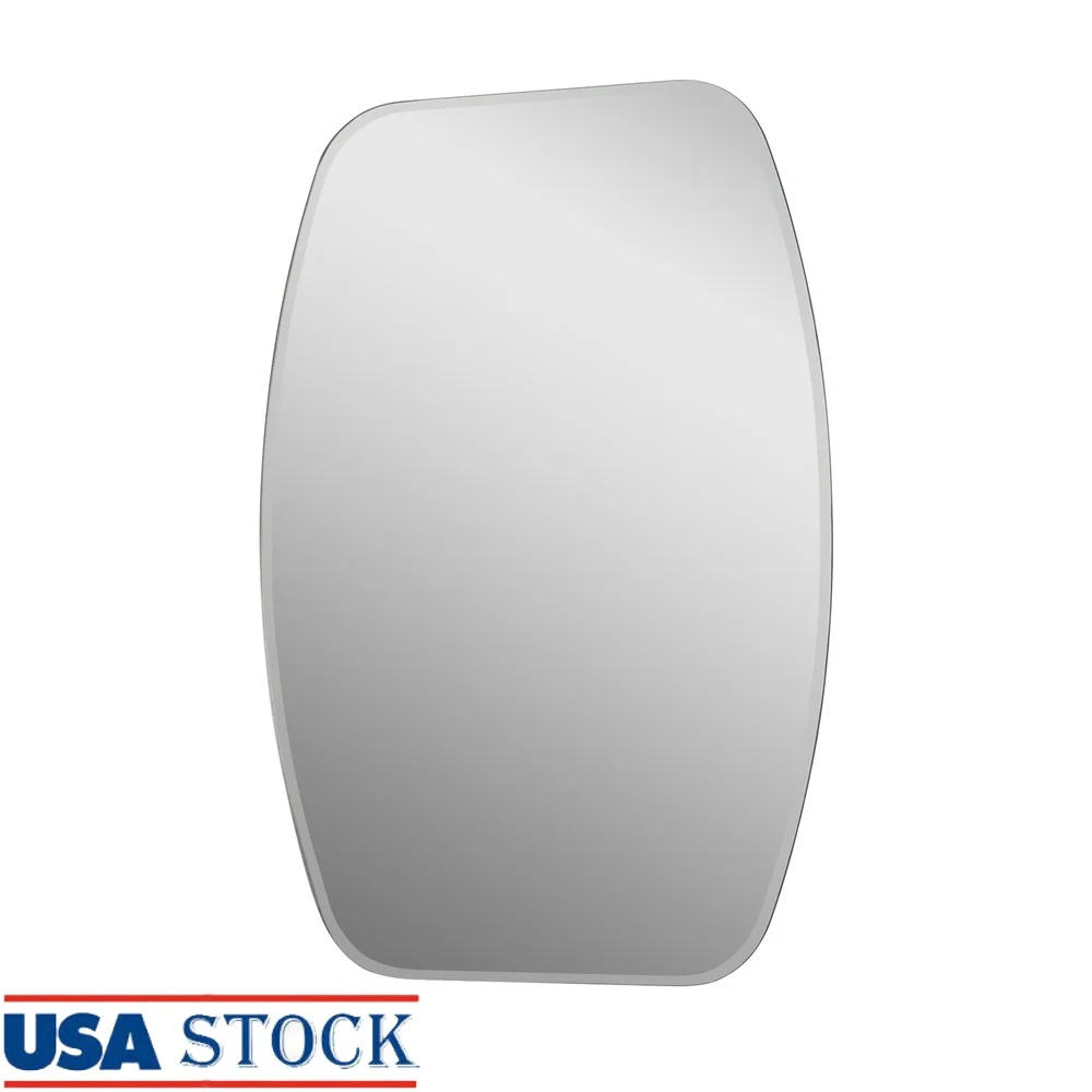 

Овальное безрамное зеркало для туалетного столика для ванной комнаты, настенное полированное крае, высококачественное оборудование для установки стекла, универсальное в комплекте