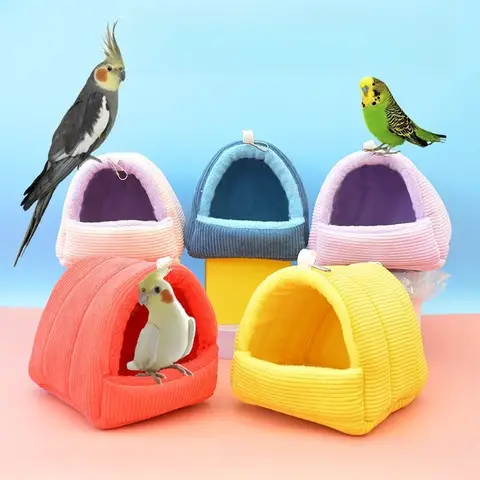 Pet Bird Nest House Warm Comfortable Hanging Winter Parrot Hammock Cave Hedgehog Squirrel Dutch Pig Plush Parrot Cotton Nest