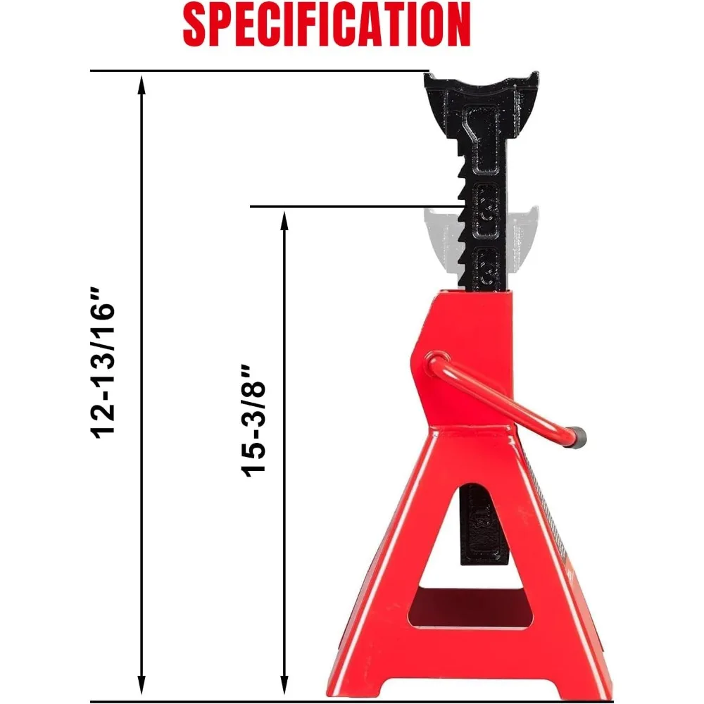 حامل جاك توبين ستيل: سعة 6 طن، أحمر، مجموعة من 2