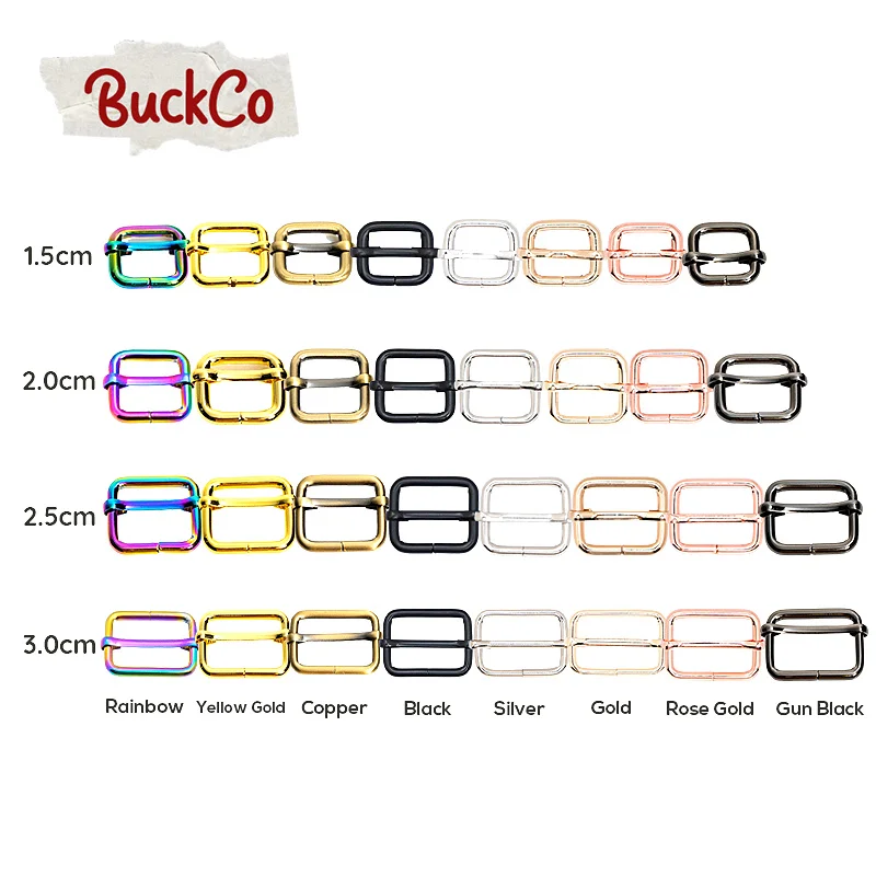 1pc Metal non-welded plating roller pin adjuster buckles for backpacks straps cat dog collar DIY accessory 8 colours 4 sizes