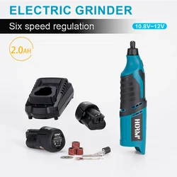 12V 25000r/min Cordless Electric Grinder Small Handheld Polished Grinder Engraving Pen Sanding Rotary Tool For Bosch Battery