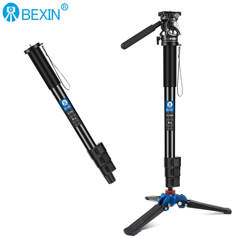 BEXIN Lekki aluminiowy statyw do lustrzanek cyfrowych Adapter do montażu kamery na monopodzie do aparatu Nikon Sony