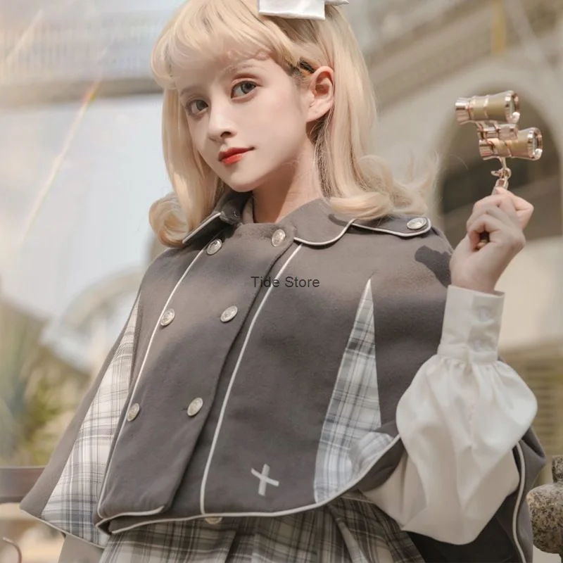 2024 New Autumn/winter Royal Detective Op Long Sleeve Campus Style Retro Palace Lolita Dress Daily Girl