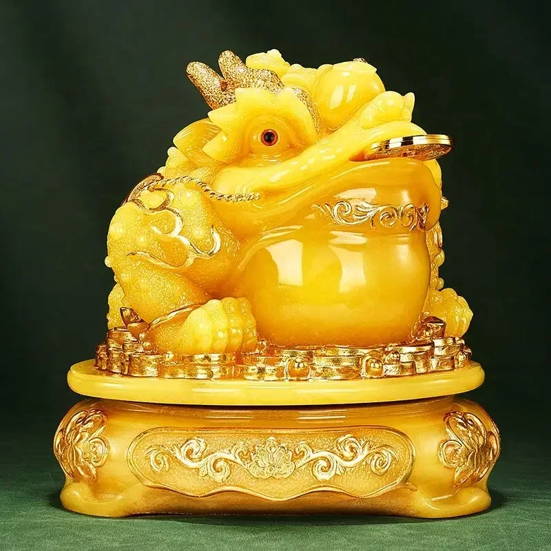 

Attract Wealth Lucky Golden Toad Ornaments Cicada Toad Living Room Office Desk Shop Gifts