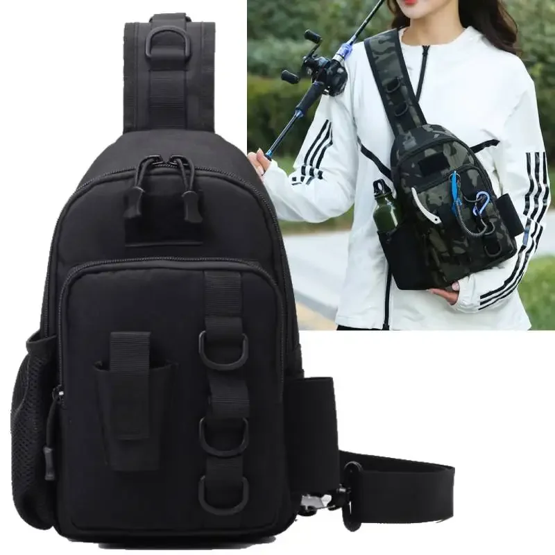 

Men's Fishing Chest Bag Tactical Molle Waist Bags Travel Hiking Single Shoulder Backpack Outdoor Climbing Hunting Rig Fanny Pack
