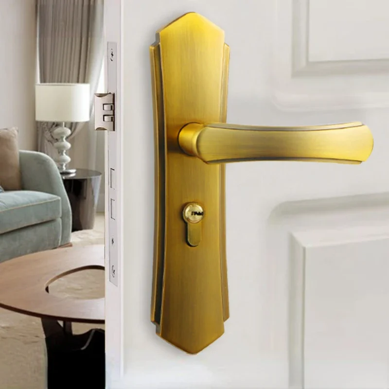 

Simple Modern Lock Set, Brass Aluminum Alloy Indoor Mechanical Door Lock, Indoor Wooden Door, Bedroom Silent Door Lock