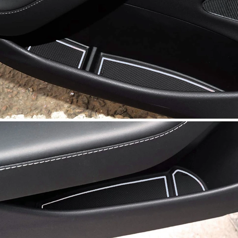 Custom Fit Cup Door Center Console Liner Accessories For Tesla Model 3 2017 2018 2019 13 PC Set