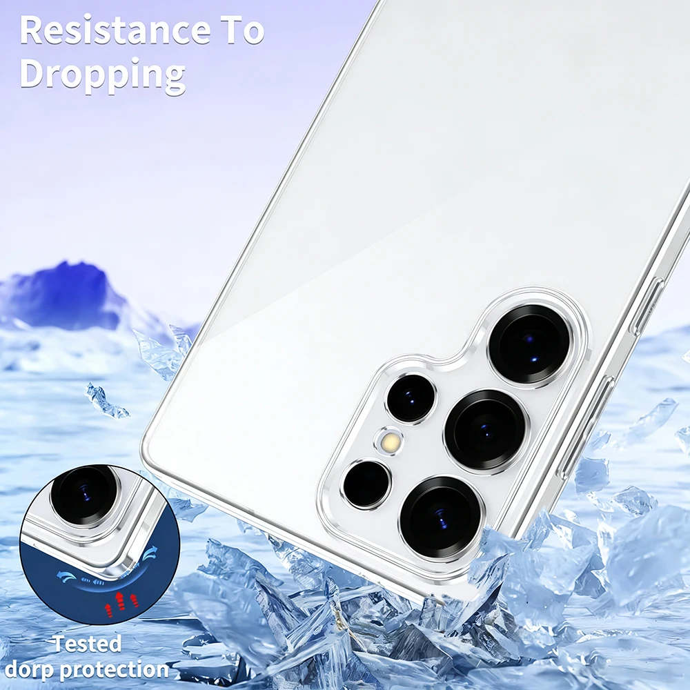 حافظة ناعمة رفيعة للغاية لهاتف سامسونج جالاكسي S26 S25 S24 S23 Ultra Plus غطاء سيليكون شفاف لهاتف سامسونج S26 S25 Edge S24 FE Shell 26