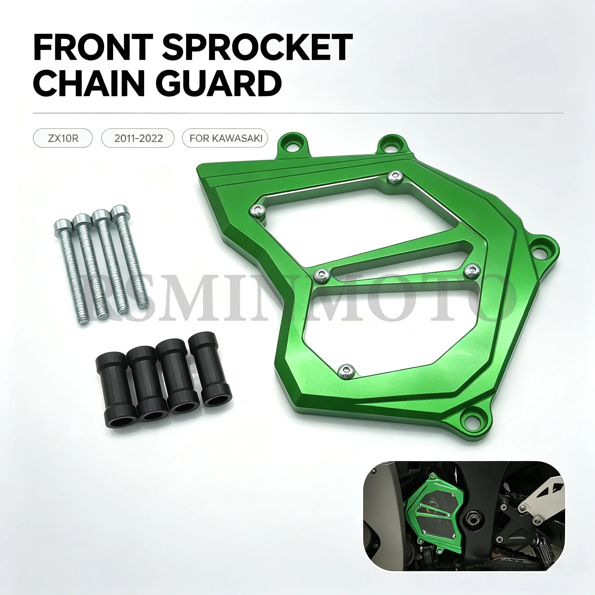CNC Aluminum Front Sprocket Chain Guard, Gear Protector Cover For Kawasaki Ninja ZX-10R ZX10R 2011-2022  Modification Parts
