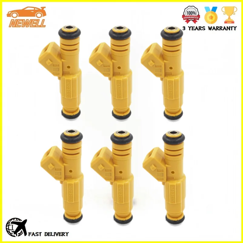

6pcs 0280155746 9454555 127519 Fuel Injector For JEEP 4.0L TYPE III Volvo 2.9L V90 960 S90 VORTEC CHEVY 2500 3500 1987-1998